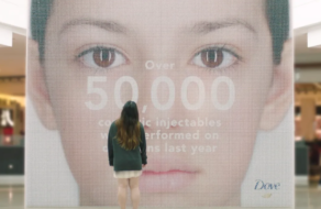 Dove создал билборд из шприцев для борьбы с трендами