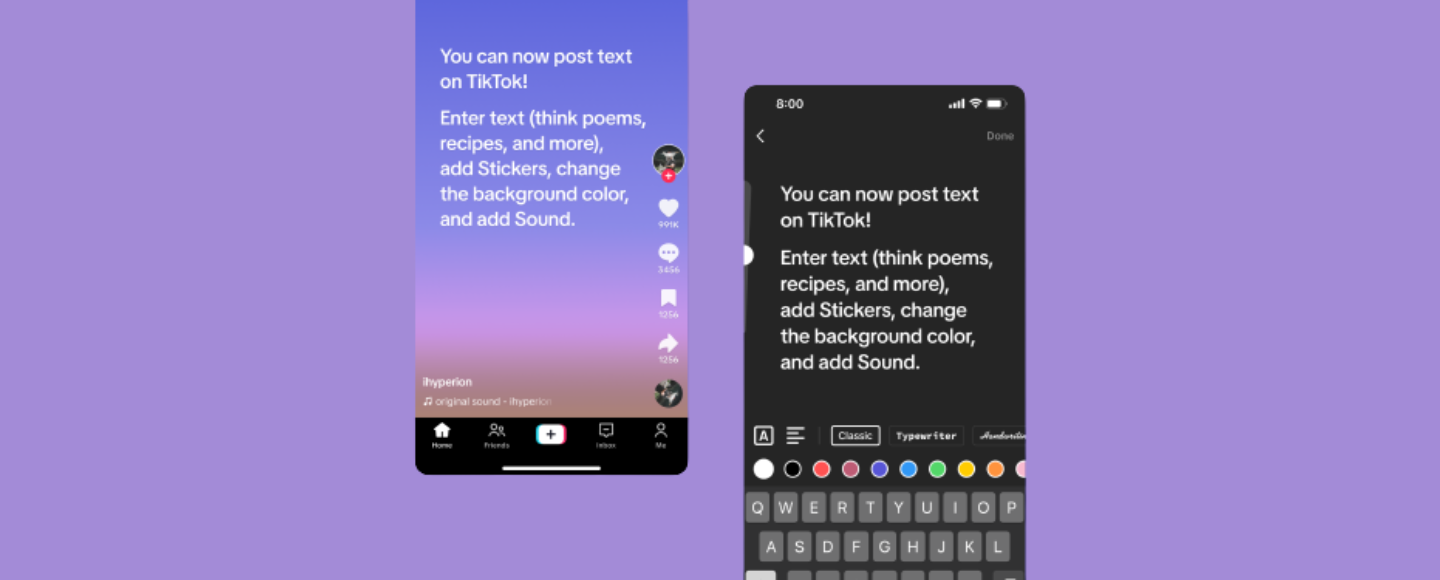 У TikTok можна створювати текстові публікації