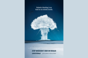 Постер Greenpeace проиллюстрировал атомный взрыв в океане