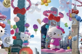 Гігантська Hello Kitty затанцювала біля Біг-Бена та Ейфелевої вежі на честь свого 50-річчя