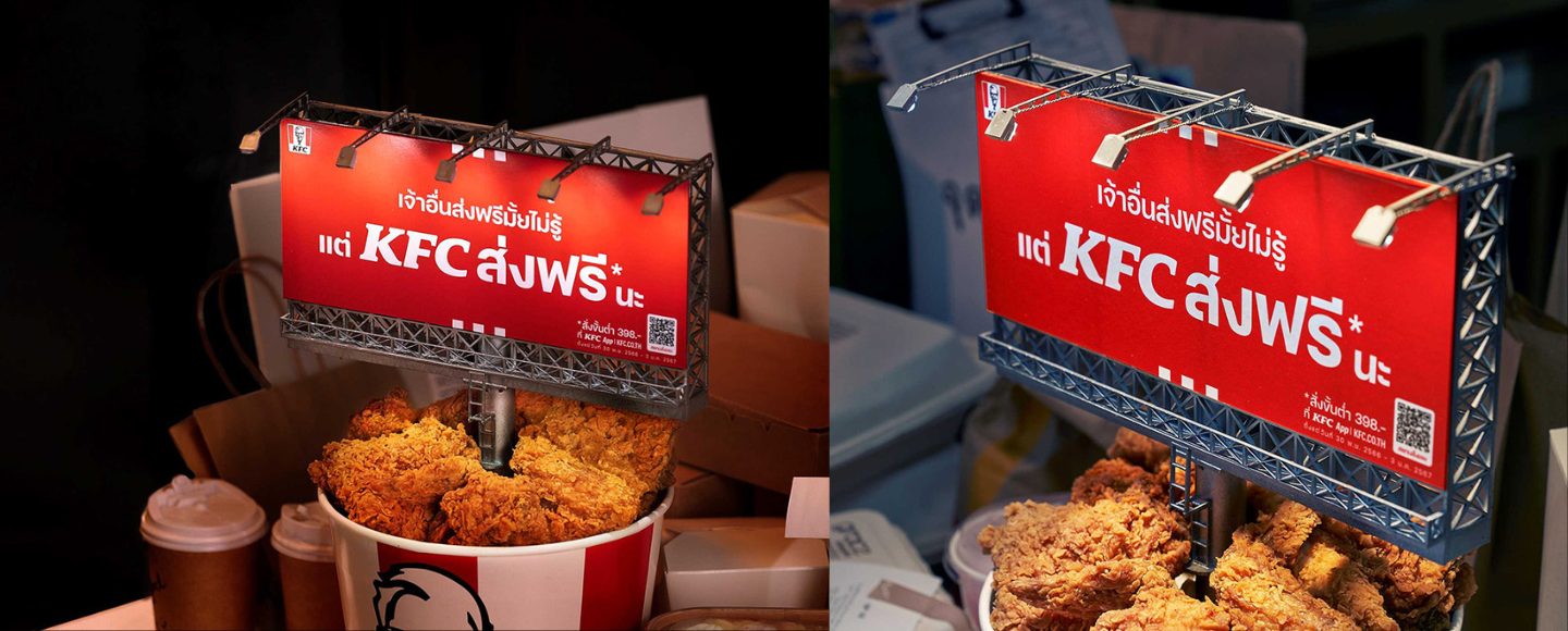 KFC розмістив мінібілборди у відерцях з крильцями