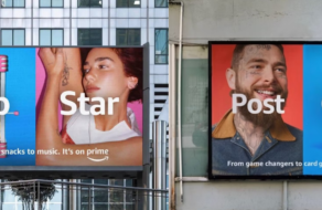 Post Malone с игральными картами и Дуа Липа с попкорном появились на билбордах Amazon