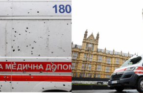 У центрі Лондона розмістили розстріляну швидку українських медиків