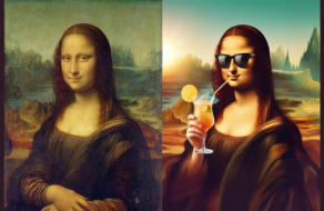 Мона Лиза с пина коладой и статуя Давида в очках: Malibu «добавил лета» произведениям искусства