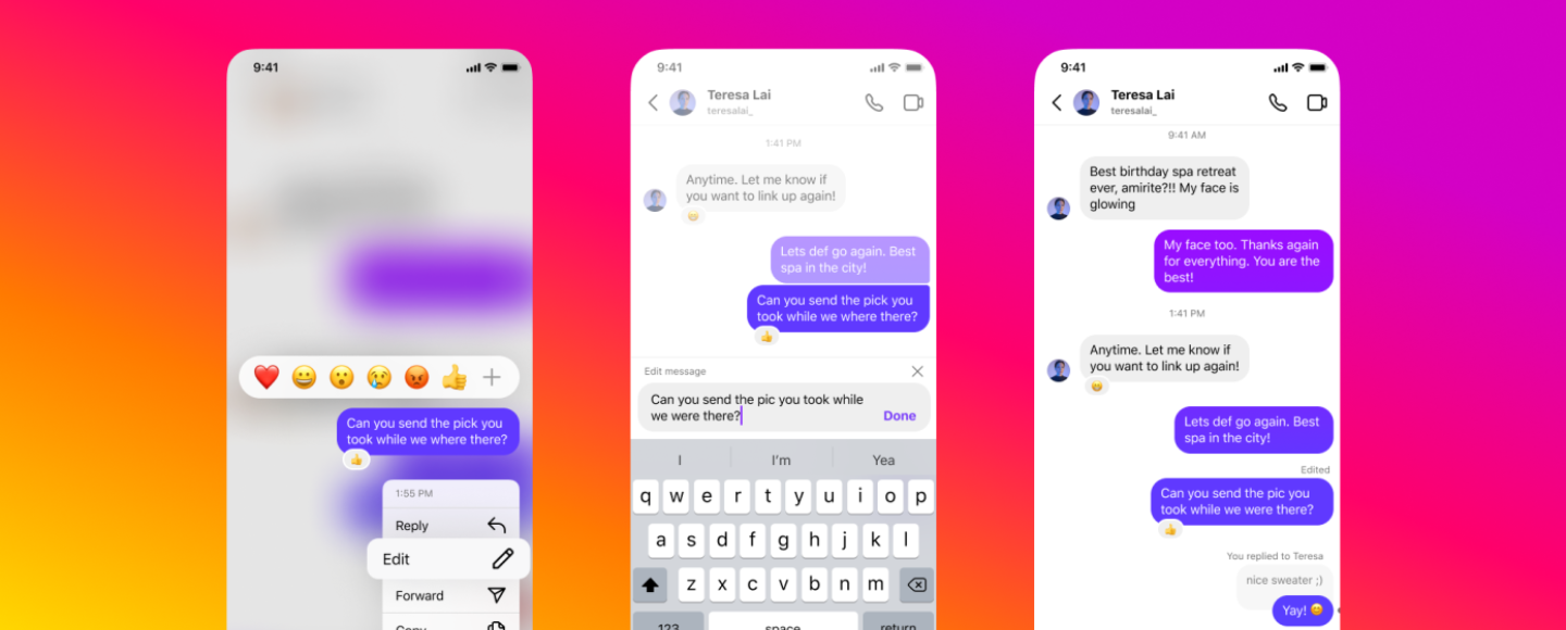 Instagram дозволить редагувати свої повідомлення після відправки