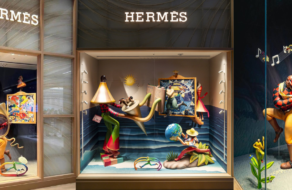 Работы украинского художника украсили витрины бутика Hermes