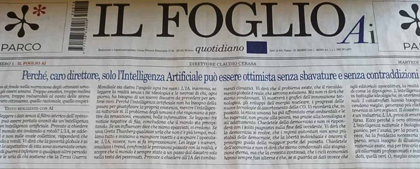 Тексти, цитати, іронія: італійці опублікували першу в світі газету, створену ШІ